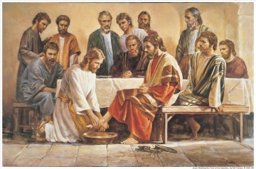  jesus Pintura Art%C3%ADstica - Jesús lavando los pies de los apóstoles religioso cristiano